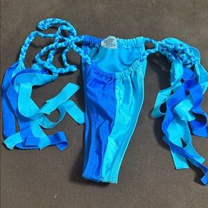 Sexy turquoise Bikini Bottom with Ribbon Ties brand new size small